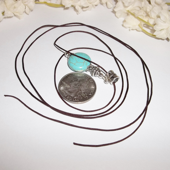 Turquoise Blue Adjustable Length Short or Long Fashion Accessory Necklace 4840 - Picture 4 of 11